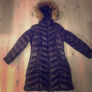 DAWN LEVY DOWN CHEVRON PUFFER QUILTED COAT.